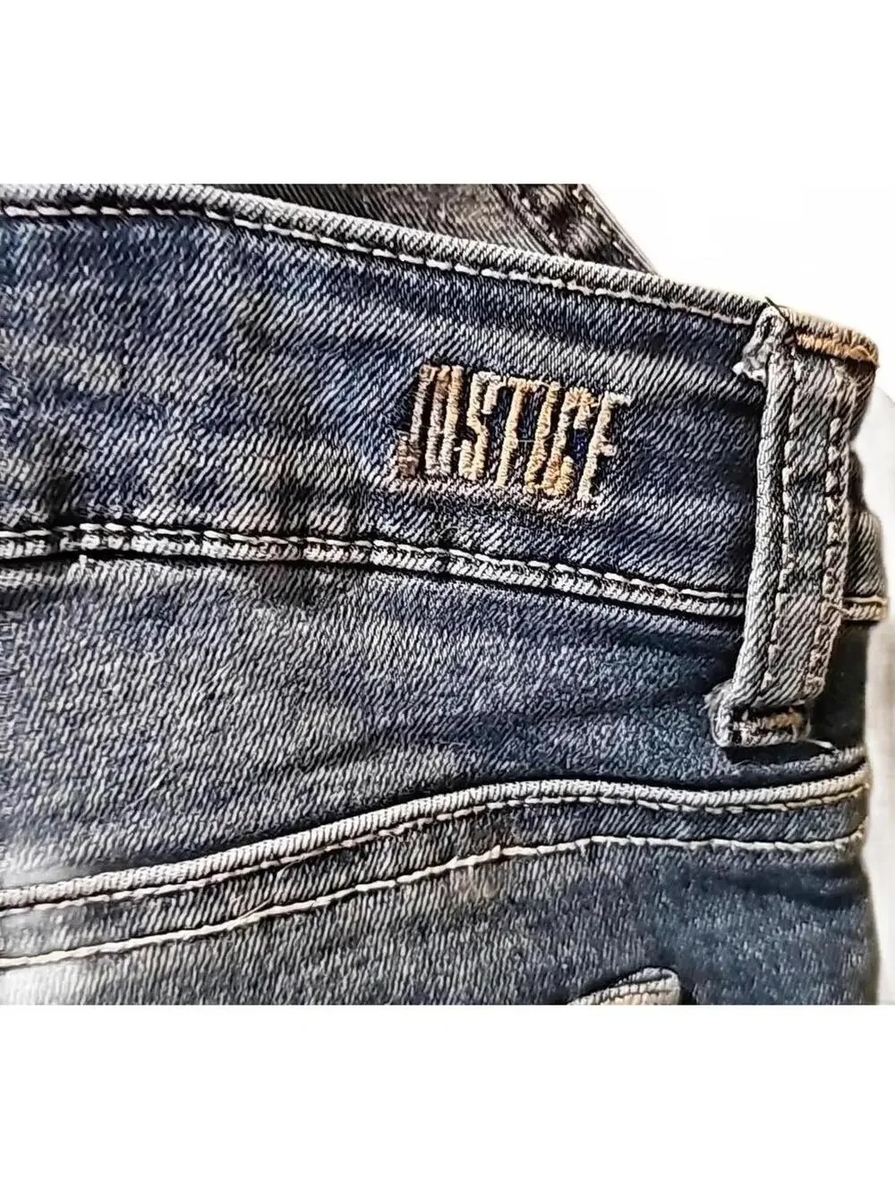 Justice overalls with patched rips size 8